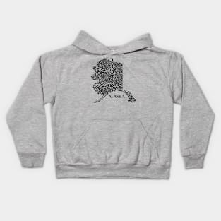 Alaska State Outline Maze & Labyrinth Kids Hoodie